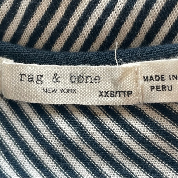 Rag & Bone Navy and White Striped Knit Long Sleeve Dress - Picture 10 of 14